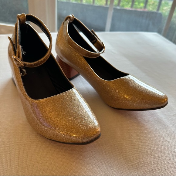 Gold Glitter Bobbie Pumps Size 39 - Picture 5 of 13